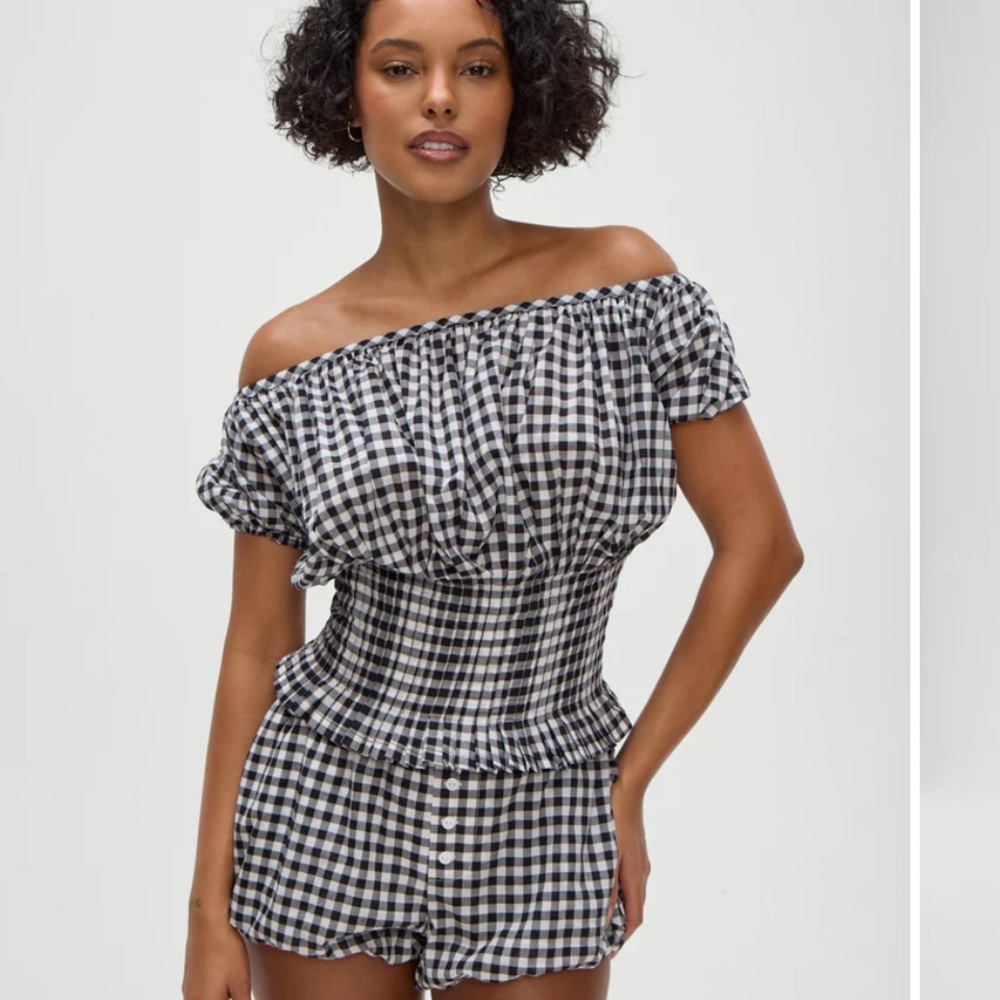 Frankie’s Bikinis Cider Blouse Regular price $170 CAD Color: Black Gingham xs